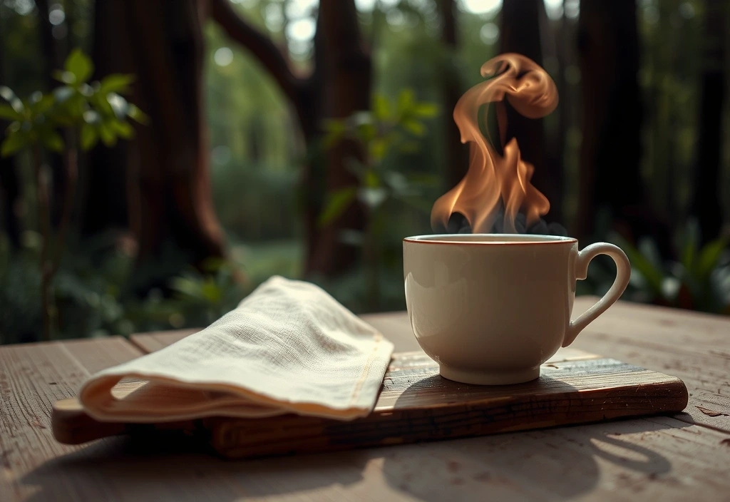 Dampfende Teetasse